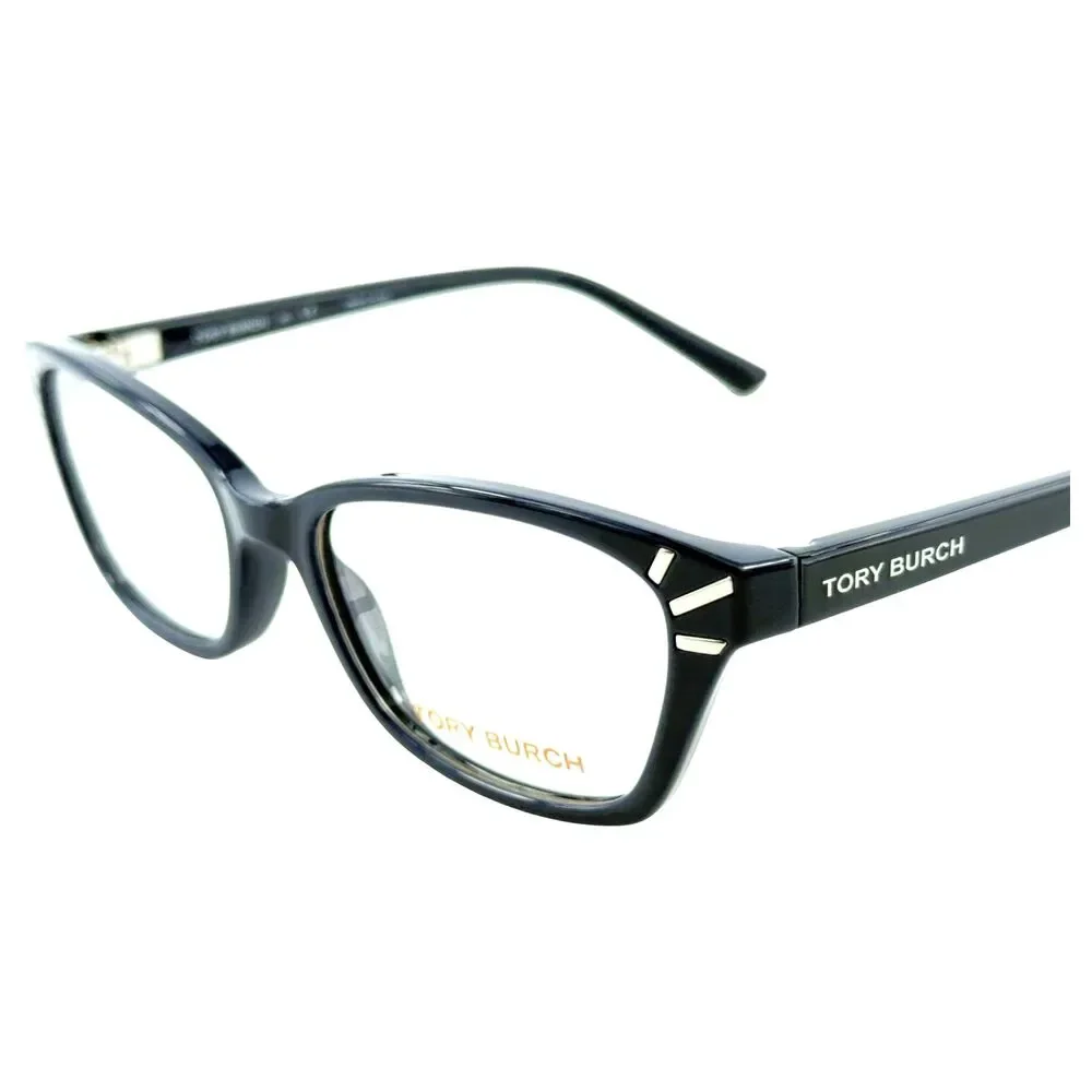 Tory Burch TY4002 Womens Plastic Eyeglass Frame 1370 Navy Silver 52-16